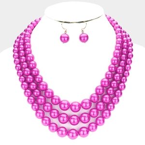 3Rows Strand Pearl Necklace